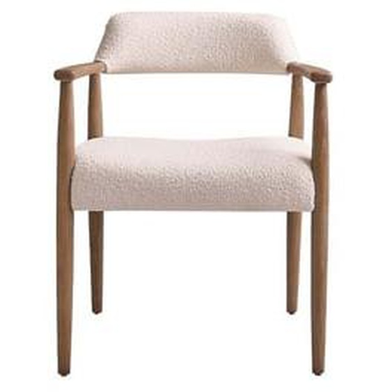 LUISA  Chaise en chêne massif et tissu bouclette