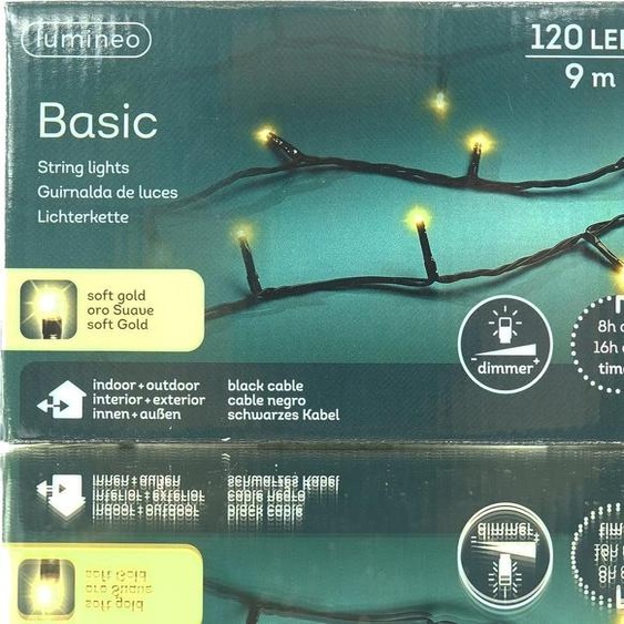 Lumière de Noël pour lextérieur 9 mètres - 120 LEDs or doux 2700K - Dimmable avec minuterie