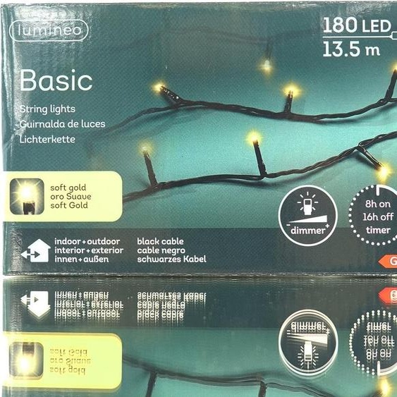 Lumières de Noël à LED pour lextérieur 13.5M- 180 LED (2700K) - Variateur dintensité - Minuteur
