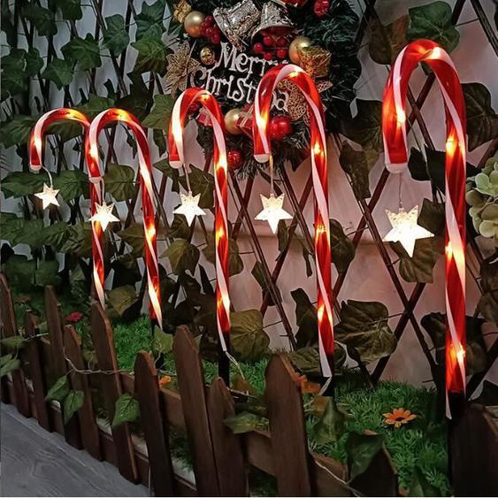 Lumières LED - Noname - Canne de Noël - Lot de 5 - Solaire - 37 cm - Coloré