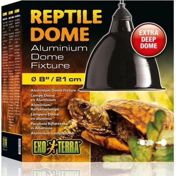 Dôme Exoterra en aluminium pour reptiles et amphibiens, grand format (21 cm).