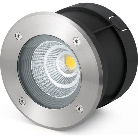 Luminaire encastré SURIA 180 LED 12W 3000K IP67 aluminium acier inoxydable satiné L:18cm H:11cm Ø18cm
