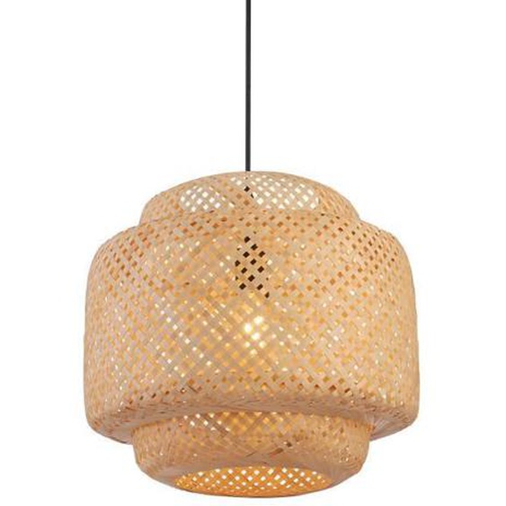 LUMINAIRE-LAMPE SUSPENDUE VINTAGE - BAMBOU et ROTIN NATUREL- réglable