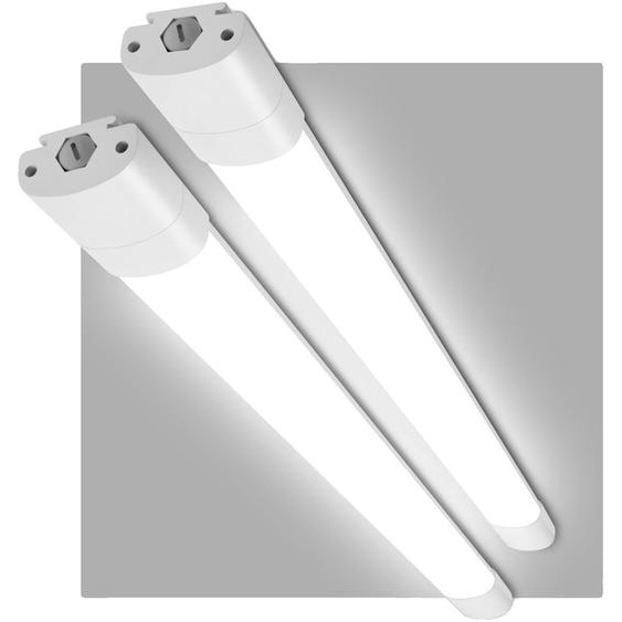 Luminaires LED pour pièces humides, conception étanche, connectable en série, 2 pièces, BLANC, Non, 30W