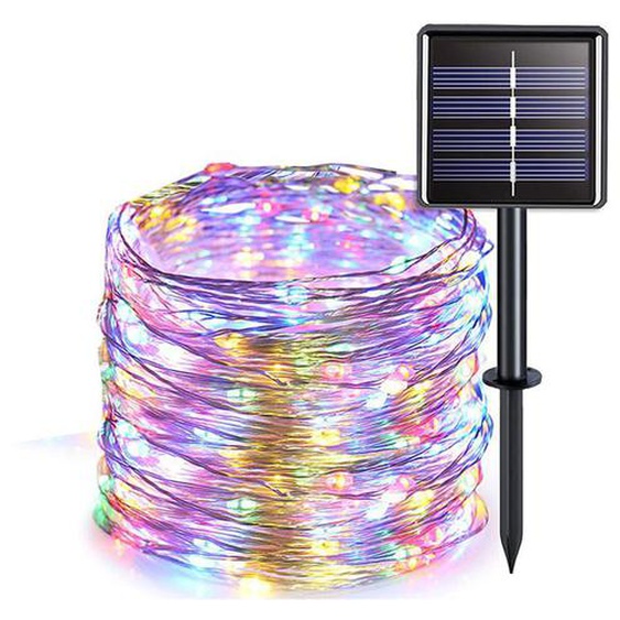 Lumineuse Solaire LED Scintillante et Imperméable, Éclairage dExtérieur, Idéal pour un Jardin ou une ixde Noël,32m Lumière colorée