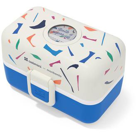 Lunch Box À Compartiments 800ml Tresor Bleu Terrazzo