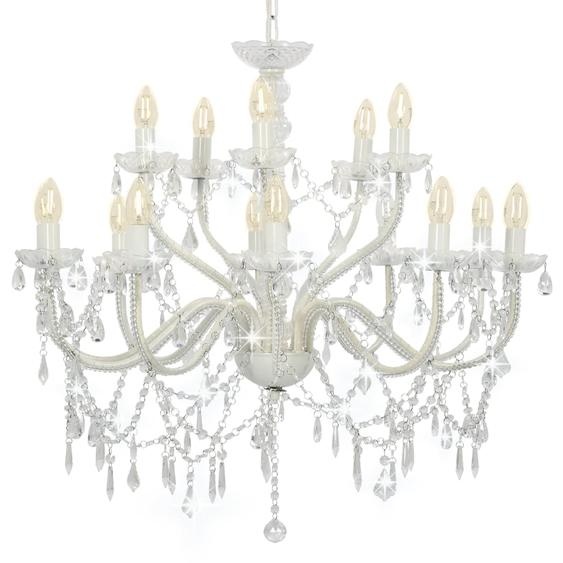 Lustre 2 couches Blanc 15 ampoules E14