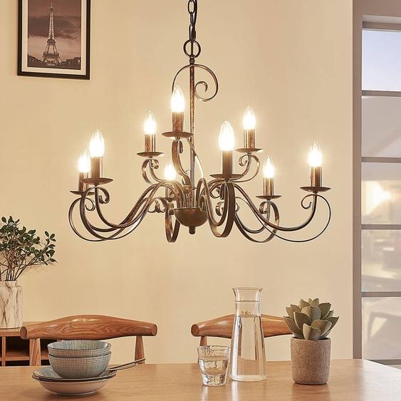 Lustre Caleb Lindby, dimmable, marron, Couloir, Métal, Maison de campagne / Rustique, Lustre