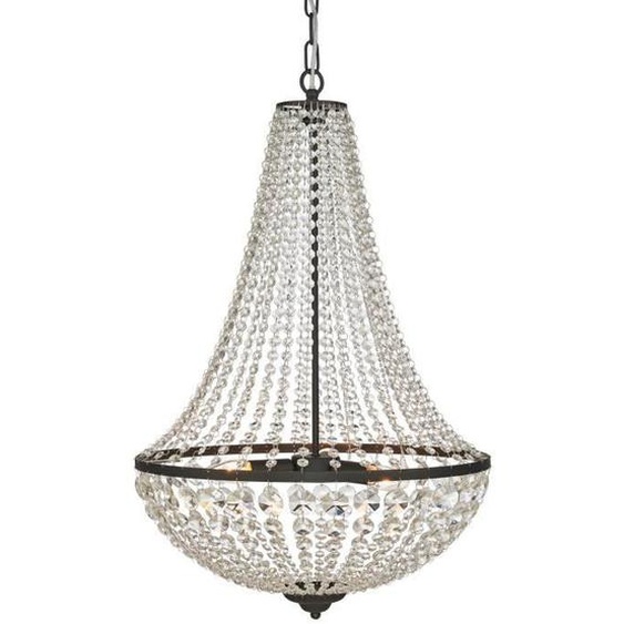 Lustre GRANSO (3x40W) en verre et métal noir