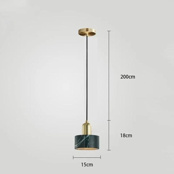 Lustre, lampe suspendue, design moderne, compatibilité E27, vert, lumière naturelle