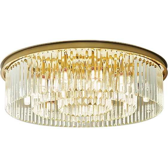 Lustre moderne en cristal - Suspension - 60 cm - 8x E14 LED blanc chaud - 220 V - Suspension filaire - Ampoule incluse - Jaune