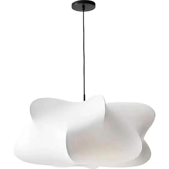 Lustre, soie et fer, suspension à câble, source lumineuse E27, D40-H20cm, Sans ampoule E27