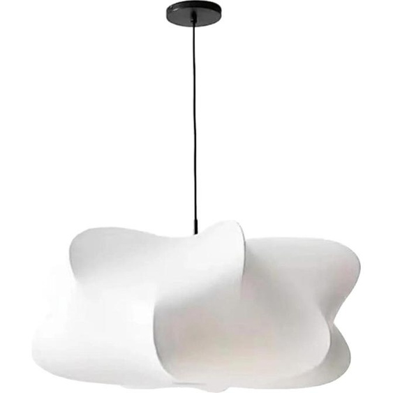 Lustre, soie et fer, suspension à câble, source lumineuse E27, D50-H23cm, Sans ampoule E27
