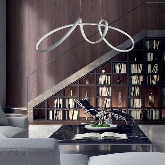 Lustre suspension Led Lumen par Ondaluce 60w 6000lm 110cm Dimmable 4000k