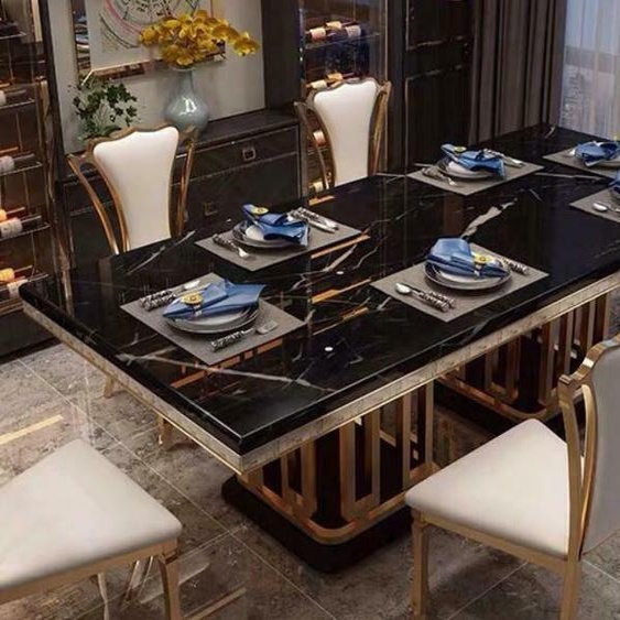 Luxe Style moderne en marbre Table de salle à manger Meubles Tables Salle à manger Design Cuisine