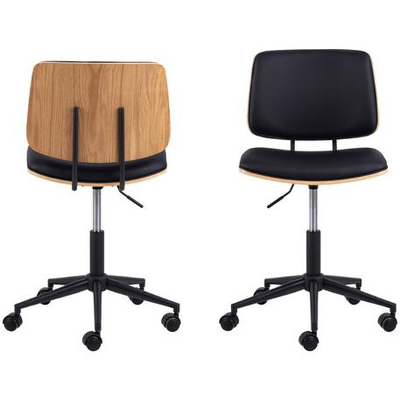 Lycorea - Chaise de bureau en simili - Couleur - Noir