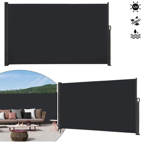 Brise Vue Rétractable - LZQ - 2 x 3 m - Protection UV - Polyester - Anthracite