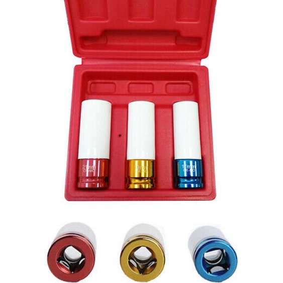 LZQ Clé à chocs 1/2 3-pièces Noix force-économiseur Jeu de douilles 17/19/21mm