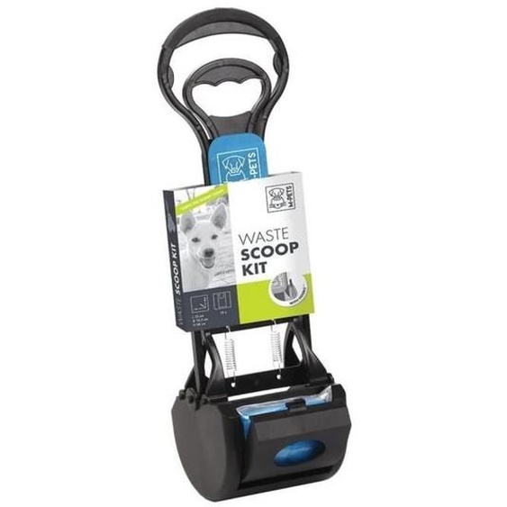 M-PETS Kit pelle a déjection Waste Scoop Kit - 38x12x10,5cm - Noir et bleu - Pour chien
