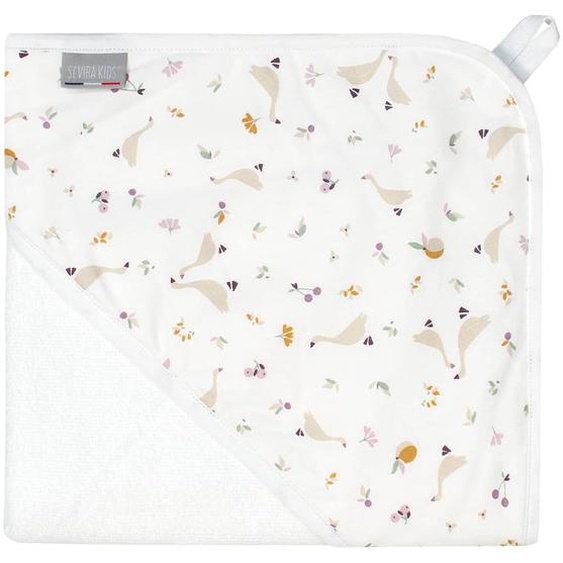 Ma Première Cape De Bain En Coton Et Bambou Sidonia Sidonia, Beige, Écru, Blanc