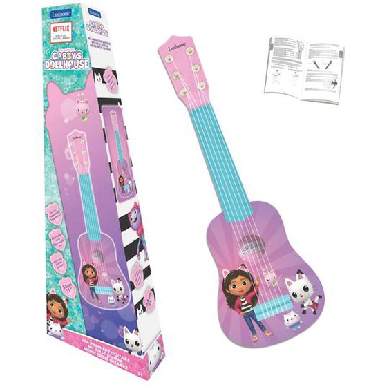 Ma Première Guitare Gabby Et La Maison Magique, 6 Cordes Nylon, 53 Cm, Guide Inclus Rose
