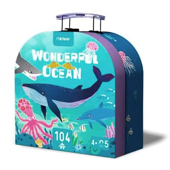 Ma Valise Puzzle Océan 104 Pcs Bleu