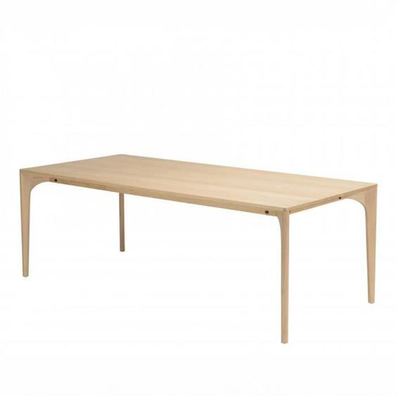 MACABANE MADISON - Table à manger rect. 220x100cm naturelle pieds chêne massif