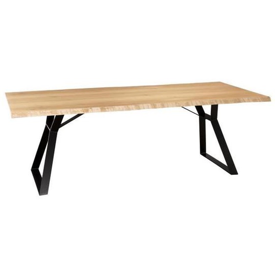 MACABANE MADISON - Table à manger rectangulaire 230x100cm bois chêne pieds métal noir