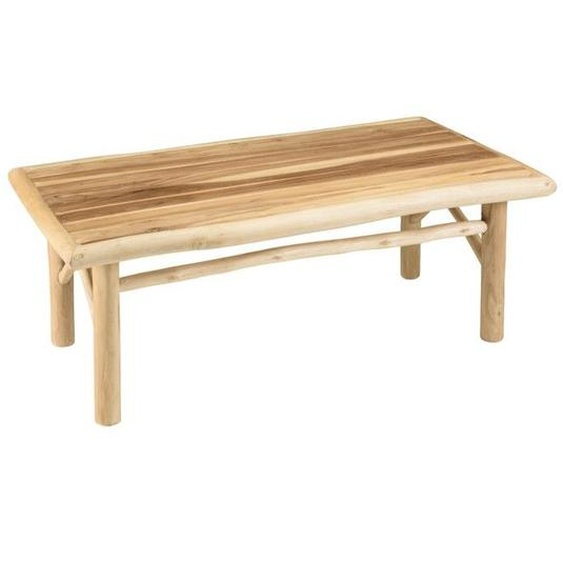 MACABANE WILL - Table basse rectangulaire en branches de bois teck naturel