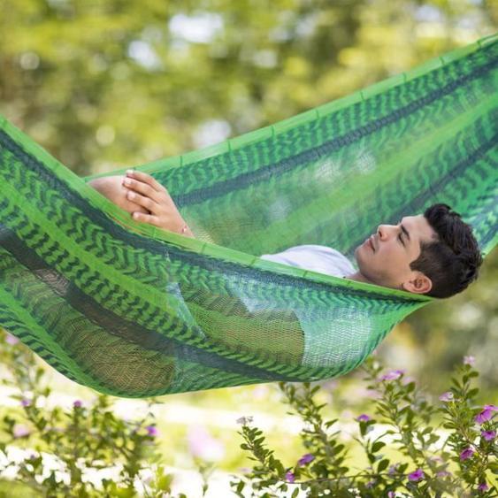 MacaMex Hamac mexicain en filet Matrimonial forest vert vert Coton pour 2 personnes Taille grand 210 x 250 cm  max 250 kg Coton