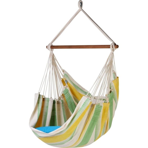 MacaMex Relaxa Fresco Chaise suspendue coton vert, jaune Chaise suspendue