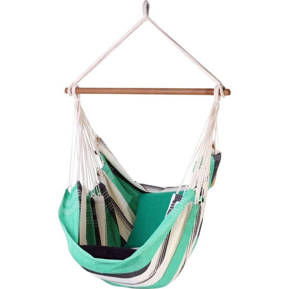 MacaMex Relaxa Mint Chaise suspendue Coton naturel, turquoise, gris Chaise suspendue