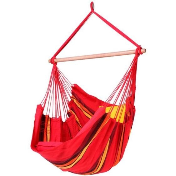 MacaMex Relaxa Solar Fauteuil suspendu coton rouge rouge Coton  Taille grand 130 x 170 cm  max  Coton