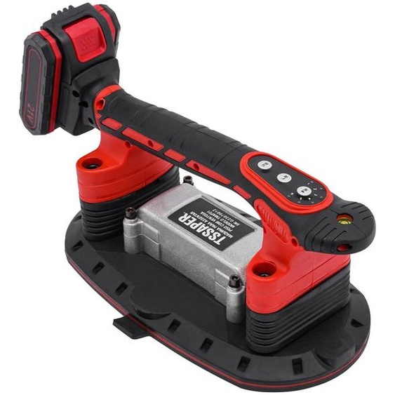 Machine à poser le carrelage 21 V - Ventouse vibrante - 2 batteries de 2000 mAh - 6 vitesses de 3000 à 13 000 tr/min - Plaque daspiration 28 x 15 cm - Prise UE - Rouge
