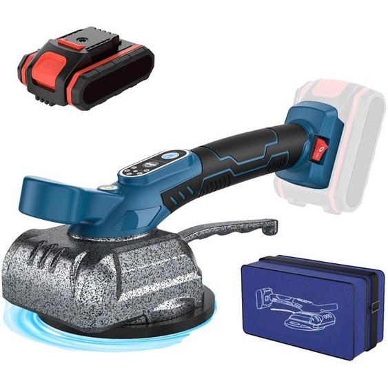 Machine à poser le carrelage sans fil, vitesses réglables, compatible avec une batterie 21 V, bleu (1 batterie)