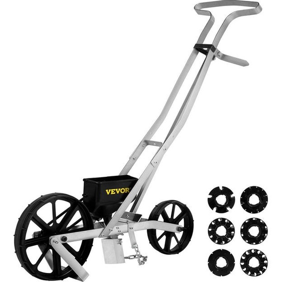 Machine à semer pour jardin - 78-84 cm - Aluminium et ABS - Pour semer en ligne