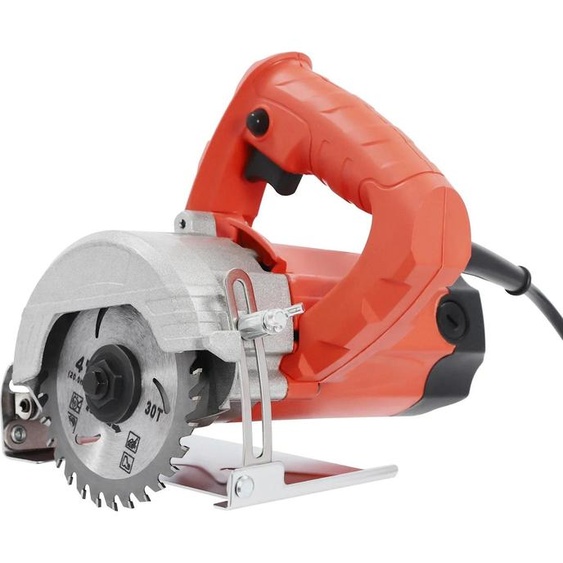 Machine de coupe multi-matériaux portable - Scie circulaire - Lame Ø110 mm, alésage 20 mm - Profondeur de coupe 0-34 mm - 1580 W 220 V - Incl. 1 lame bois & 1 lame pierre - Prise EU - Rouge