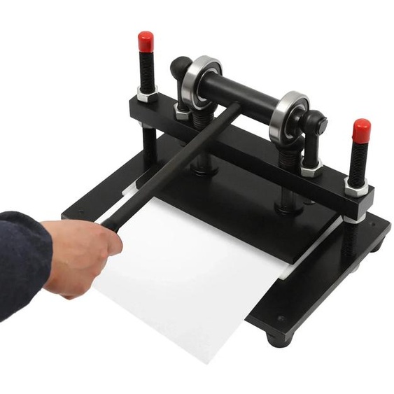 Machine de gaufrage en cuir, réglable en hauteur, capable de supporter une pression élevée, de couleur noire