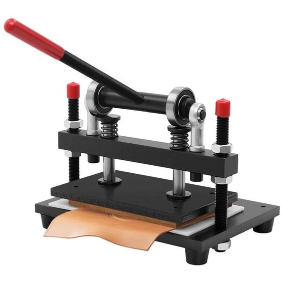 Machine de poinçonnage – Presse à cliquet manuelle de 2 tonnes – Surface de travail de 26 x 16 cm – Pour cuir, tissu, caoutchouc, silicone, papier – Version robuste – Gris clair