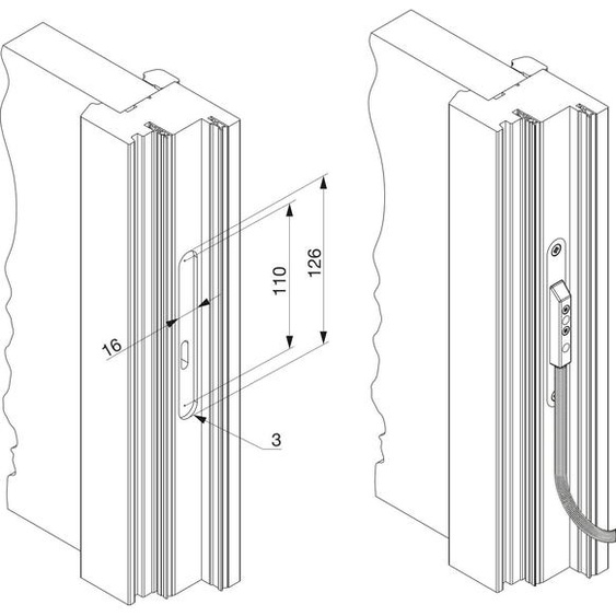 MACO Tôle de protection pour passage de câble enfichable, 126 mm, acier inoxydable