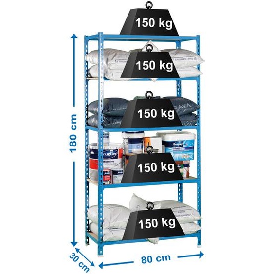 MADERCLICK MINI 5/300 BLEU/MADEIRA prateleira métallique
