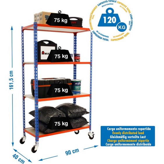 MADERCLICK MOBILE 4/400 1500 Bande métallique BLEU/LARANJA/MADE