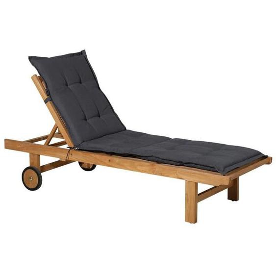 Madison Coussin de Chaise Longue Panama 200x65 cm Gris Tissu Maison Jardin 419559
