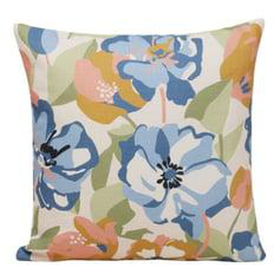 MADURA - Housse de coussin Adelise Tamisant en Prairie de fleurs imprimée Ecru