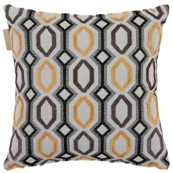 MADURA - Housse de coussin Bartolo  en Broderie en fils coupés à motif hexagonal Bleu