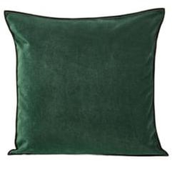 MADURA - Housse de coussin Dario  en Velours uni et point de bourdon noir Vert