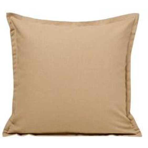 MADURA - Housse de coussin Leolino  en Coton lin uni Marron