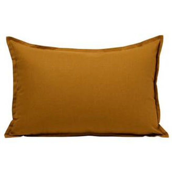 MADURA - Housse de coussin Leolino  en Coton lin uni Marron