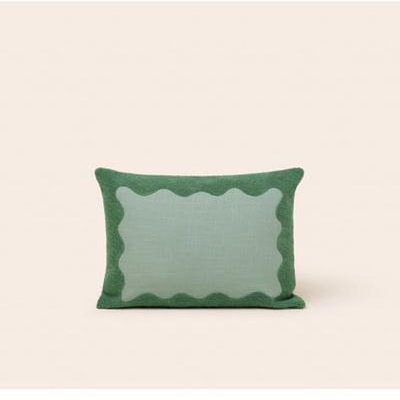 MADURA - Housse de coussin Namata  en Coton rebrodé dune broderie bouclette Orange