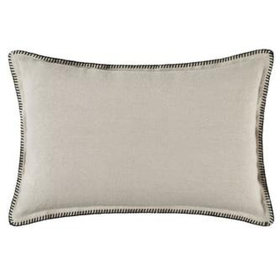 MADURA - Housse de coussin Nino  en Lin lavé à finition point de feston Beige